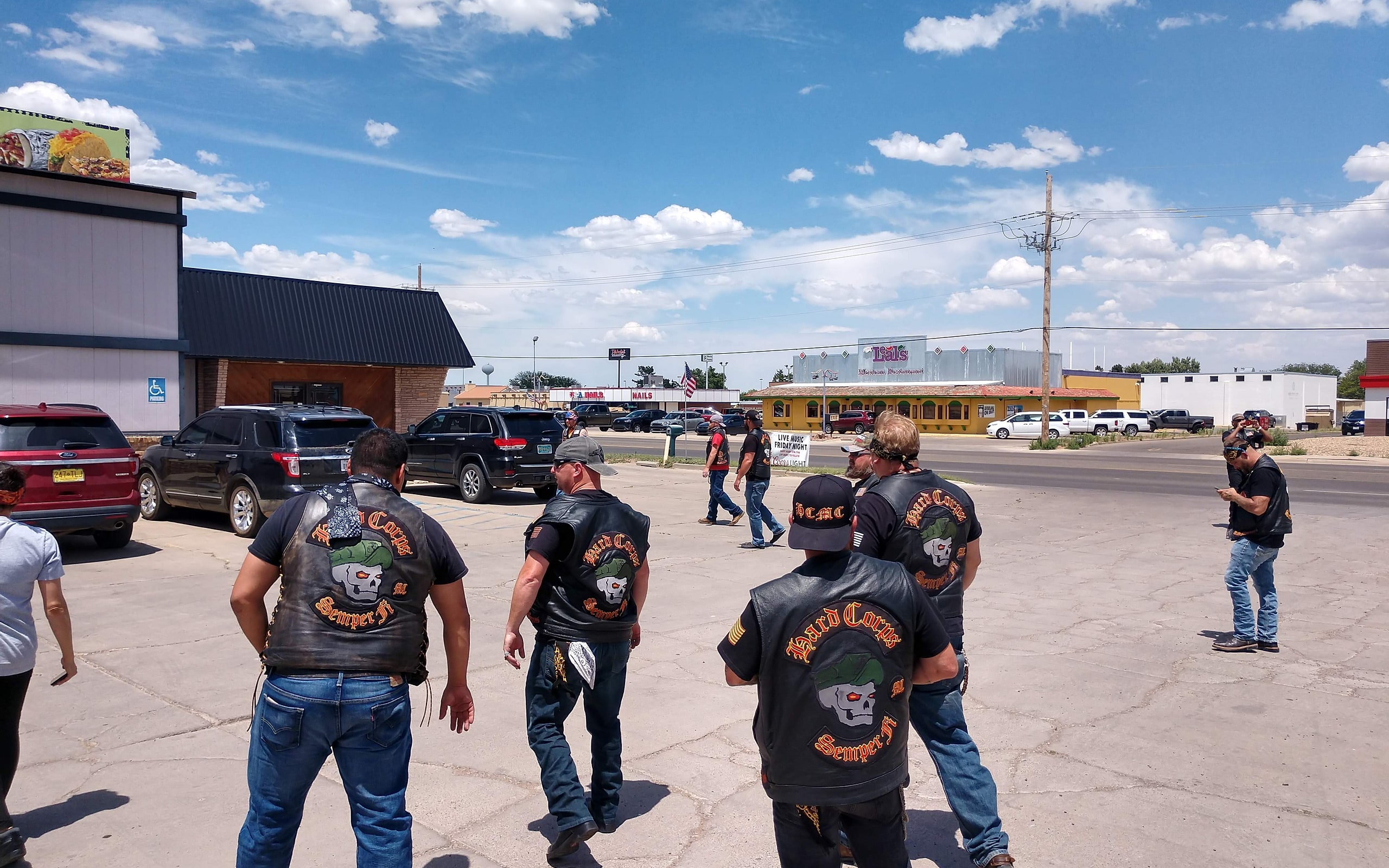 Hard Corps MC brothers in formation, Nationals 2019